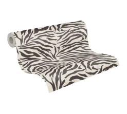 Vliestapete Tierfell Zebra Schwarz Weiß 78217-1