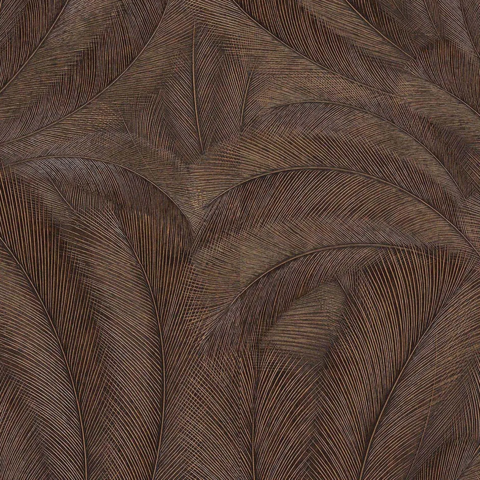 Vliestapete Tropen Blätter Braun Kupfer Metallic 10476-48