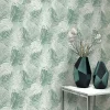 Vliestapete Tropen Blätter Grün Weiß Metallic 10350-07