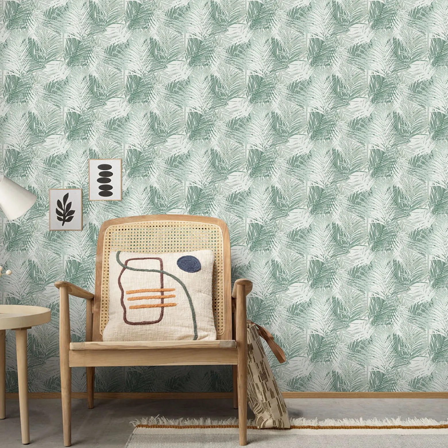 Vliestapete Tropen Blätter Grün Weiß Metallic 10350-07