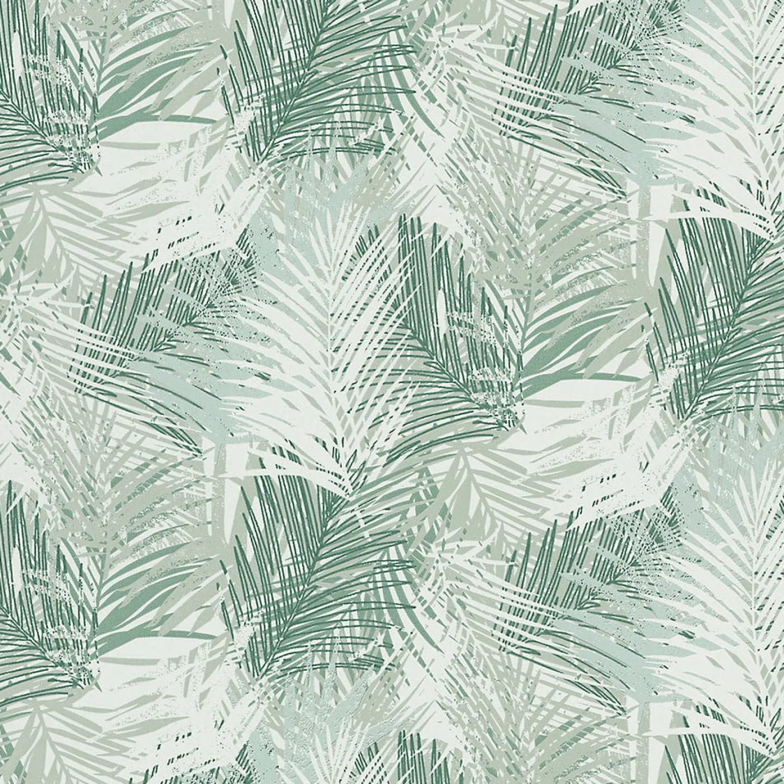 Vliestapete Tropen Blätter Grün Weiß Metallic 10350-07