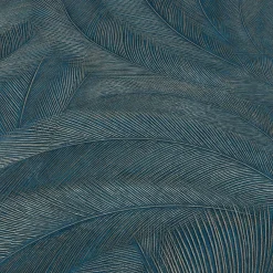 Vliestapete Tropen Blätter Petrol Silber Metallic 10476-19