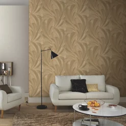 Vliestapete Tropisch Blätter Gold Metallic 10476-30