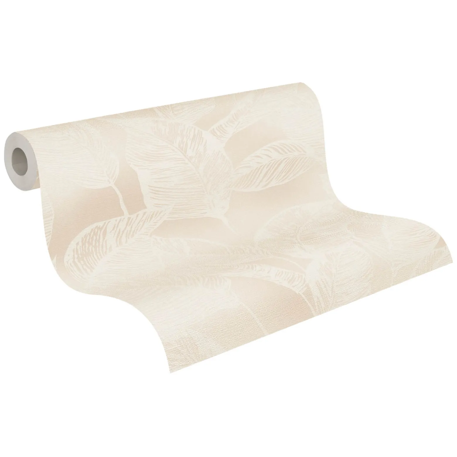 Vliestapete Tropisch Blätter Beige Creme 38663-3