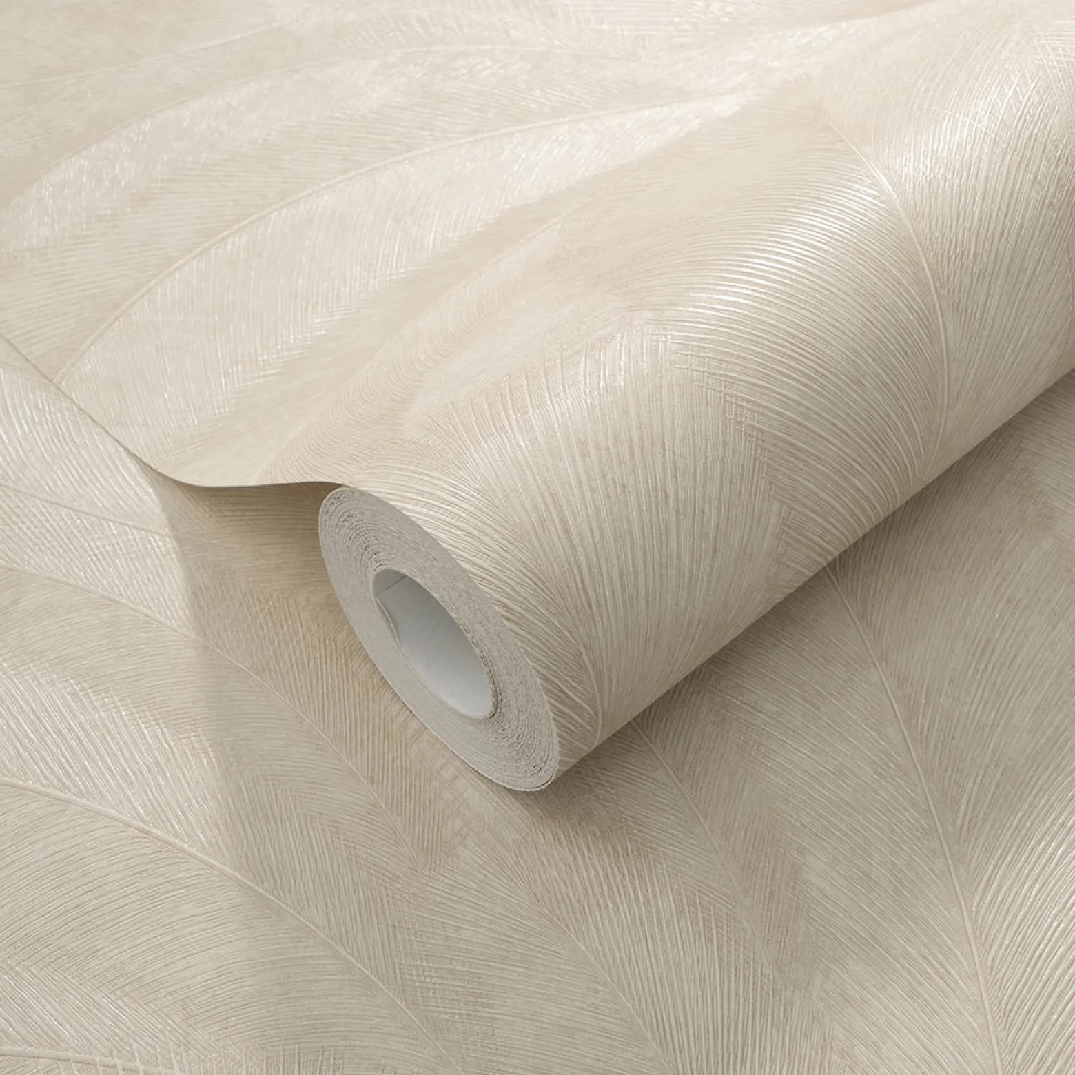 Vliestapete Tropisch Blätter Beige Creme Glitzer 10476-02