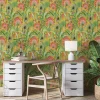 Vliestapete Tropisch Floral Gelb Grün Rot 10390-20
