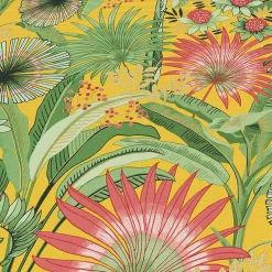 Vliestapete Tropisch Floral Gelb Grün Rot 10390-20
