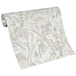 Vliestapete Tropisch Floral Creme Beige Grau 10390-02