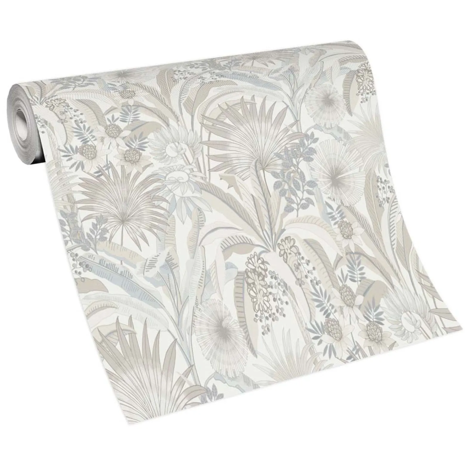 Vliestapete Tropisch Floral Creme Beige Grau 10390-02