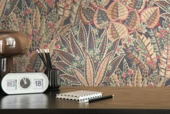 Vliestapete Tropisch Floral Schwarz Beige Rot 39653-1