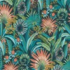 Vliestapete Tropisch Floral Petrol Türkis Orange 10390-19