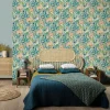 Vliestapete Tropisch Floral Creme Türkis Orange 10390-18