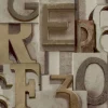 Vliestapete Typografie Beige Braun WL2301