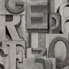 Vliestapete Typografie Grau Silber WL2302