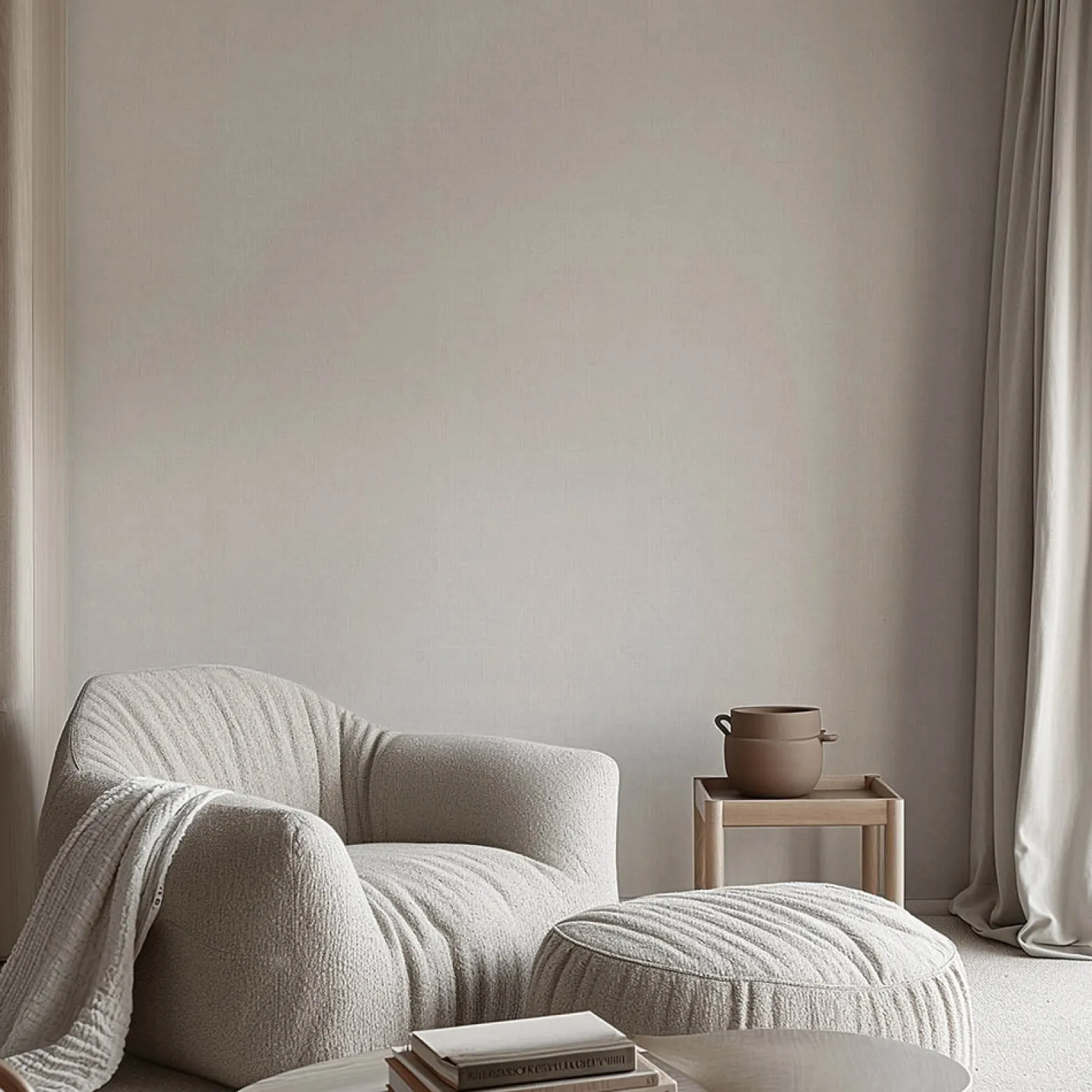 Vliestapete Uni Abstrakt Beige Creme 10559-02