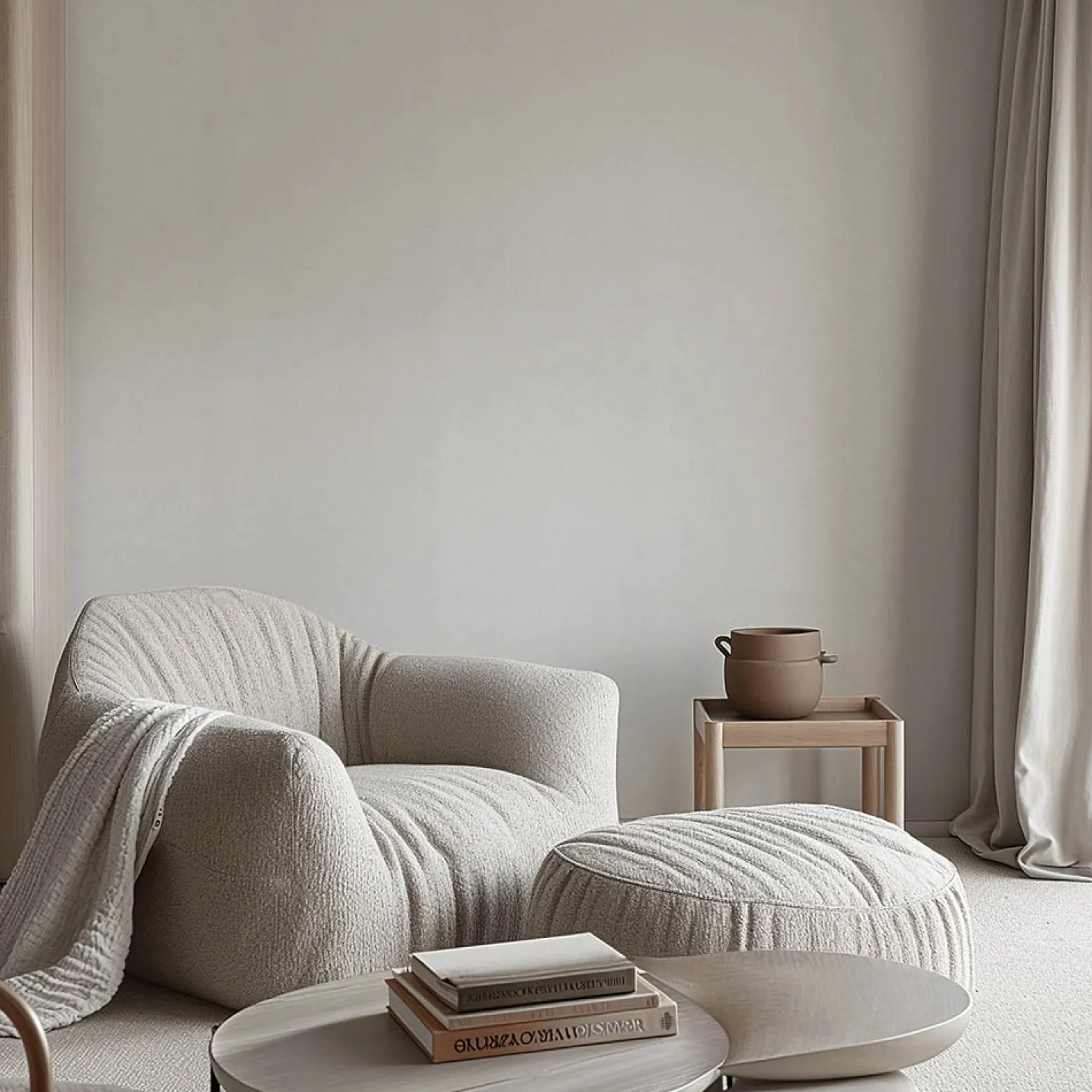 Vliestapete Uni Abstrakt Streifen Creme Grau 10559-01
