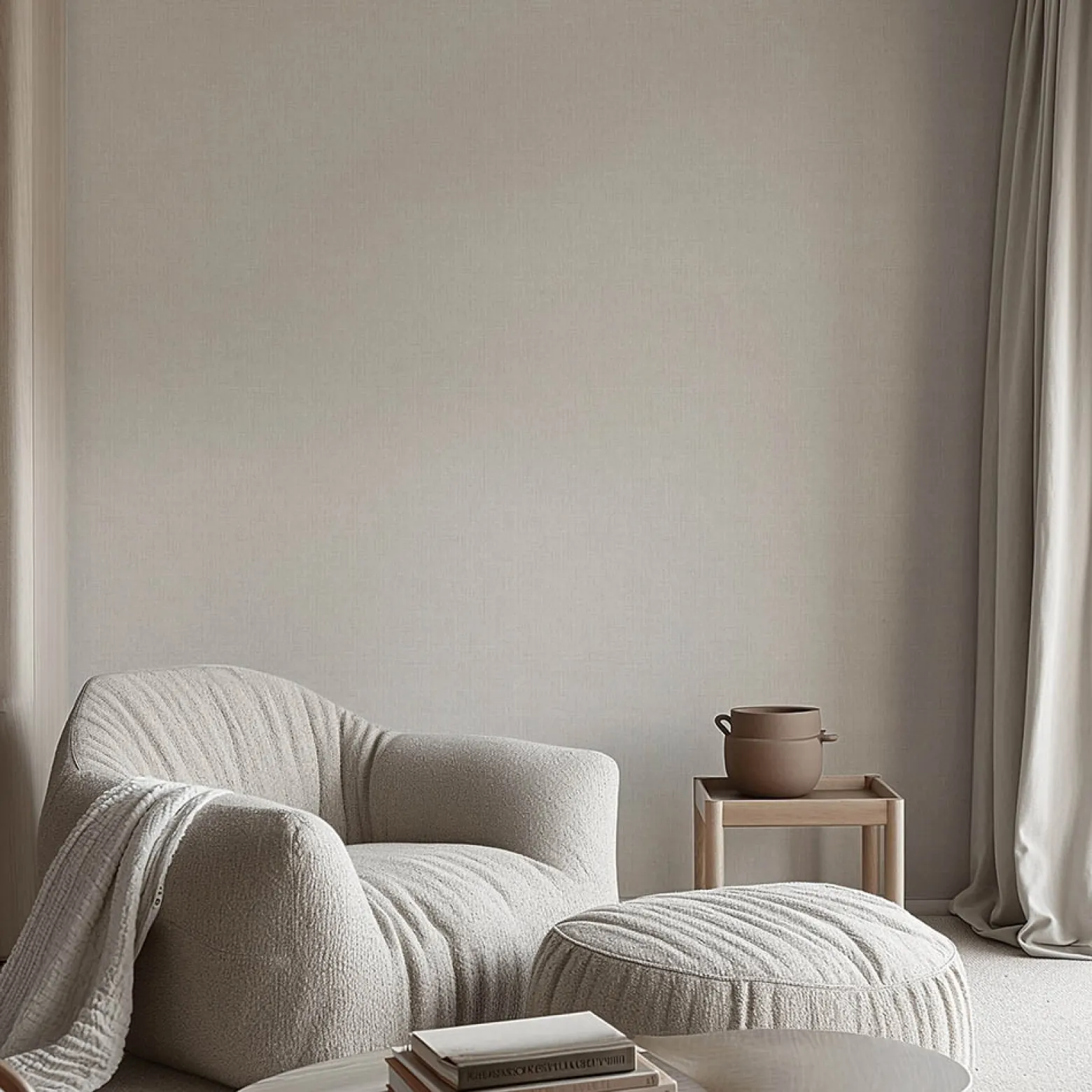 Vliestapete Uni Abstrakt Streifen Beige Grau 10559-37