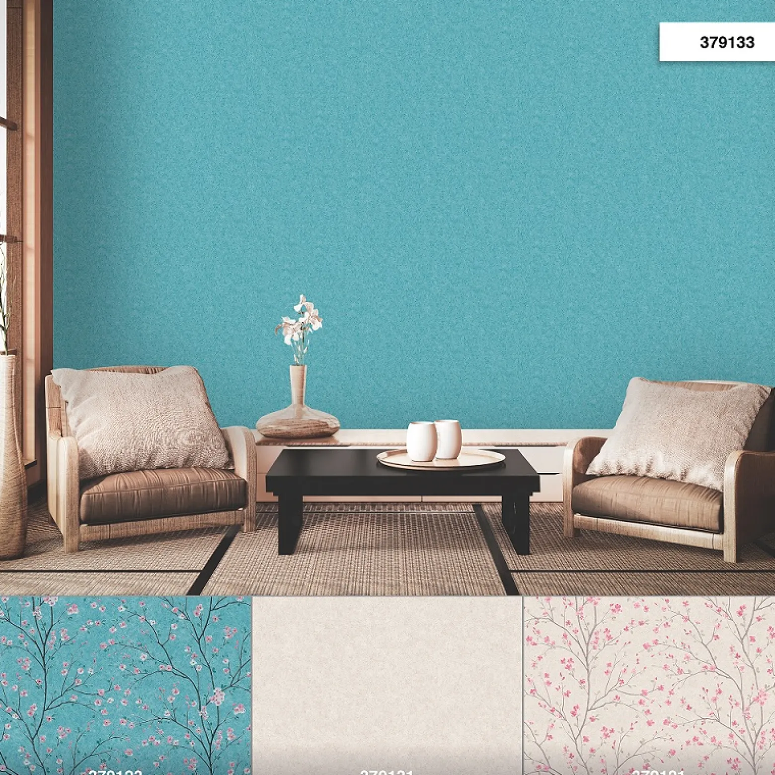 Vliestapete Uni Design blau Livingwalls 37913-3