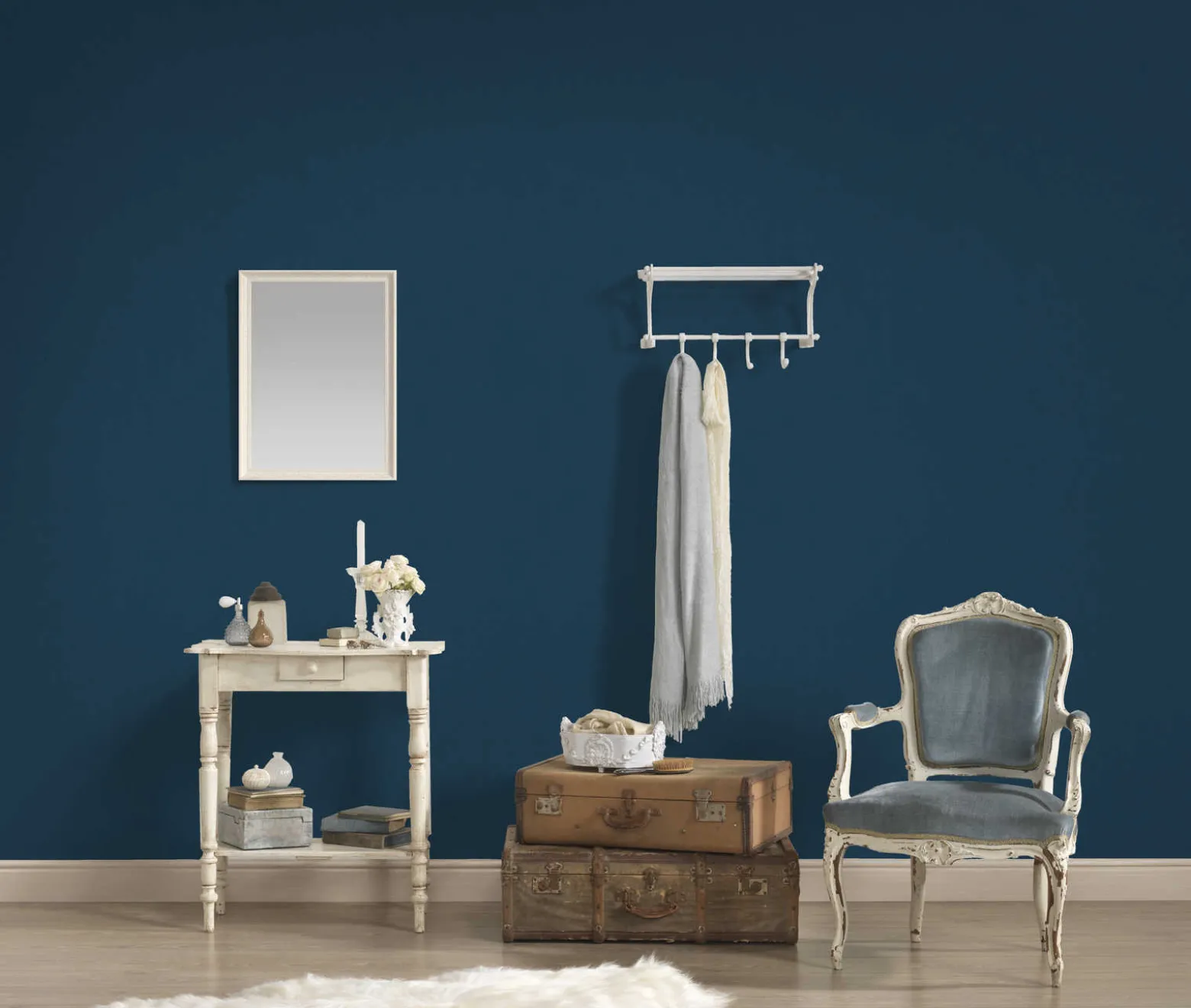 Vliestapete Uni-Design Einfarbig dunkelblau 38367-9