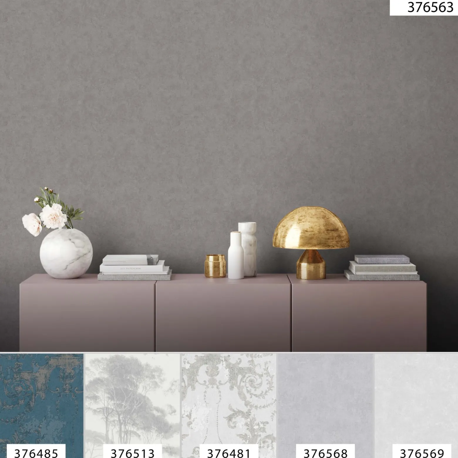 Vliestapete Uni grau 37656-3