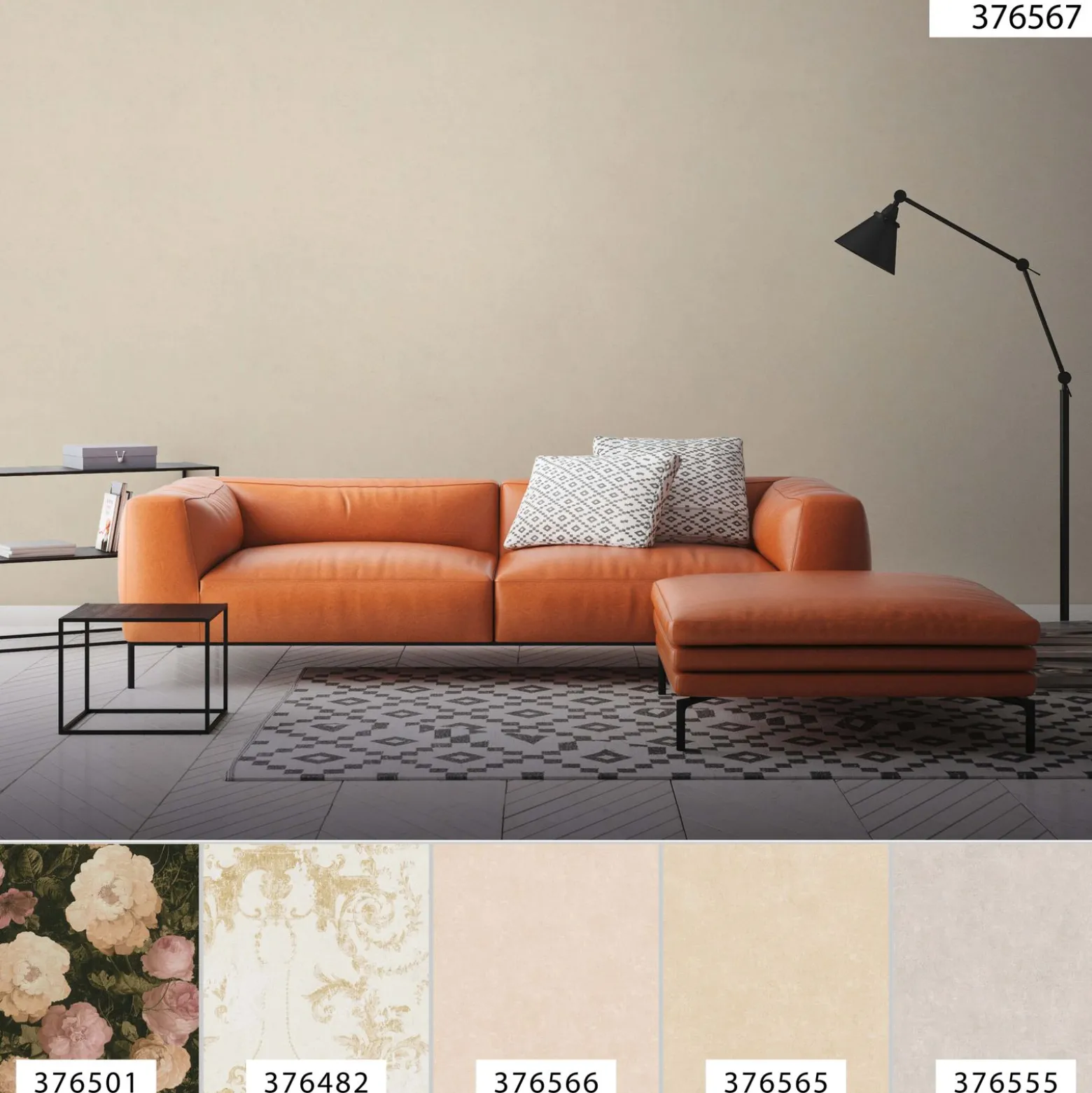 Vliestapete Uni grau-beige 37656-7