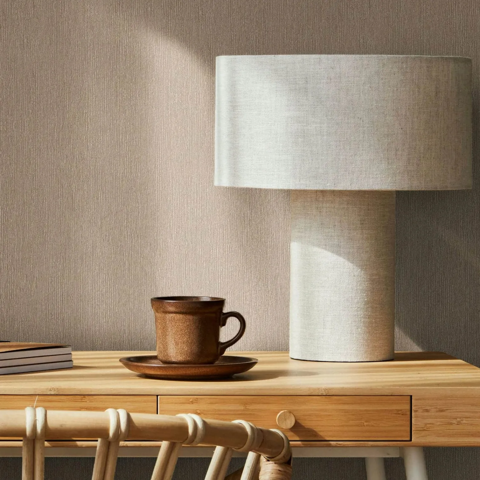 Vliestapete Uni Holzoptik Struktur Braun Beige 35362
