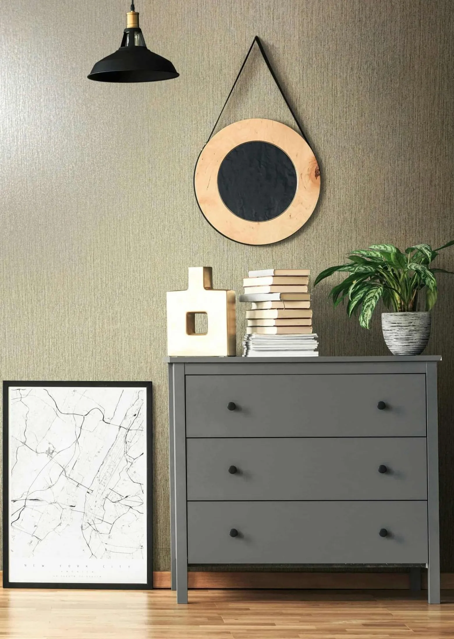 Vliestapete Uni Linien Beige Gold Metallic 82192