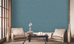 Vliestapete Uni Meliert blau silber Metallic 37857-6