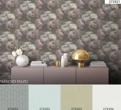 Vliestapete Uni meliert blau grün beige 37430-2