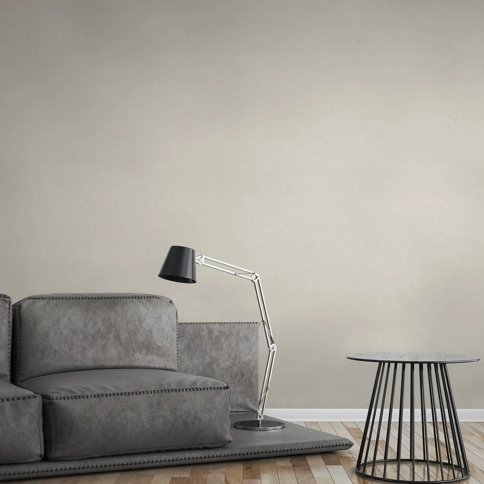 Vliestapete Uni meliert creme silber metallic 32262-2