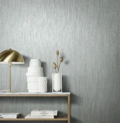 Vliestapete Uni Meliert Grau Metallic 85760