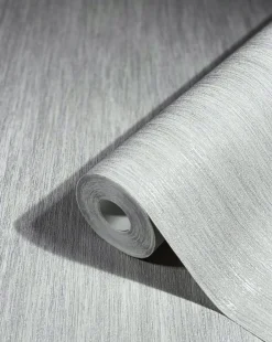 Vliestapete Uni Meliert hellgrau silber Metallic 85757
