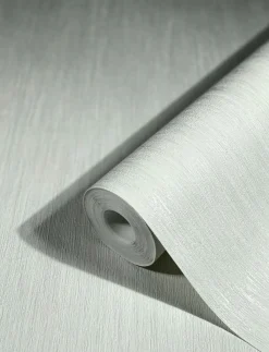 Vliestapete Uni Meliert Weiß Metallic 85761