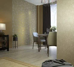 Vliestapete Uni Metallic gold braungrau Metallic 31337