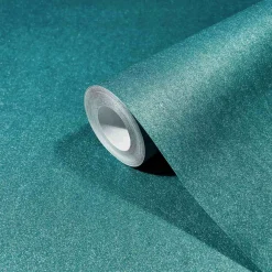 Vliestapete Uni Metall Optik Türkis Glitzer 86565
