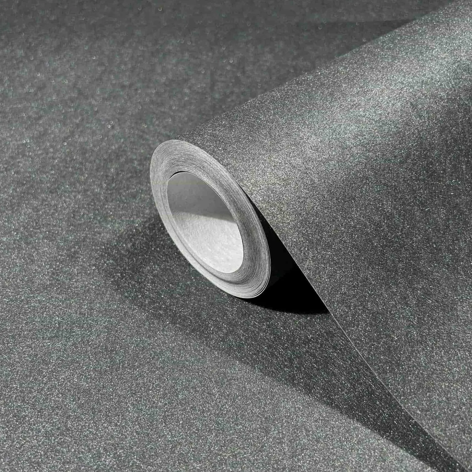 Vliestapete Uni Metall Optik Anthrazit Glitzer 86566