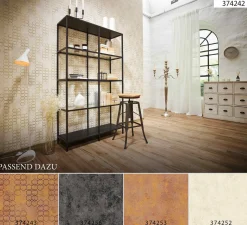Vliestapete Uni mit Struktur cremebeige Glanz 37425-2