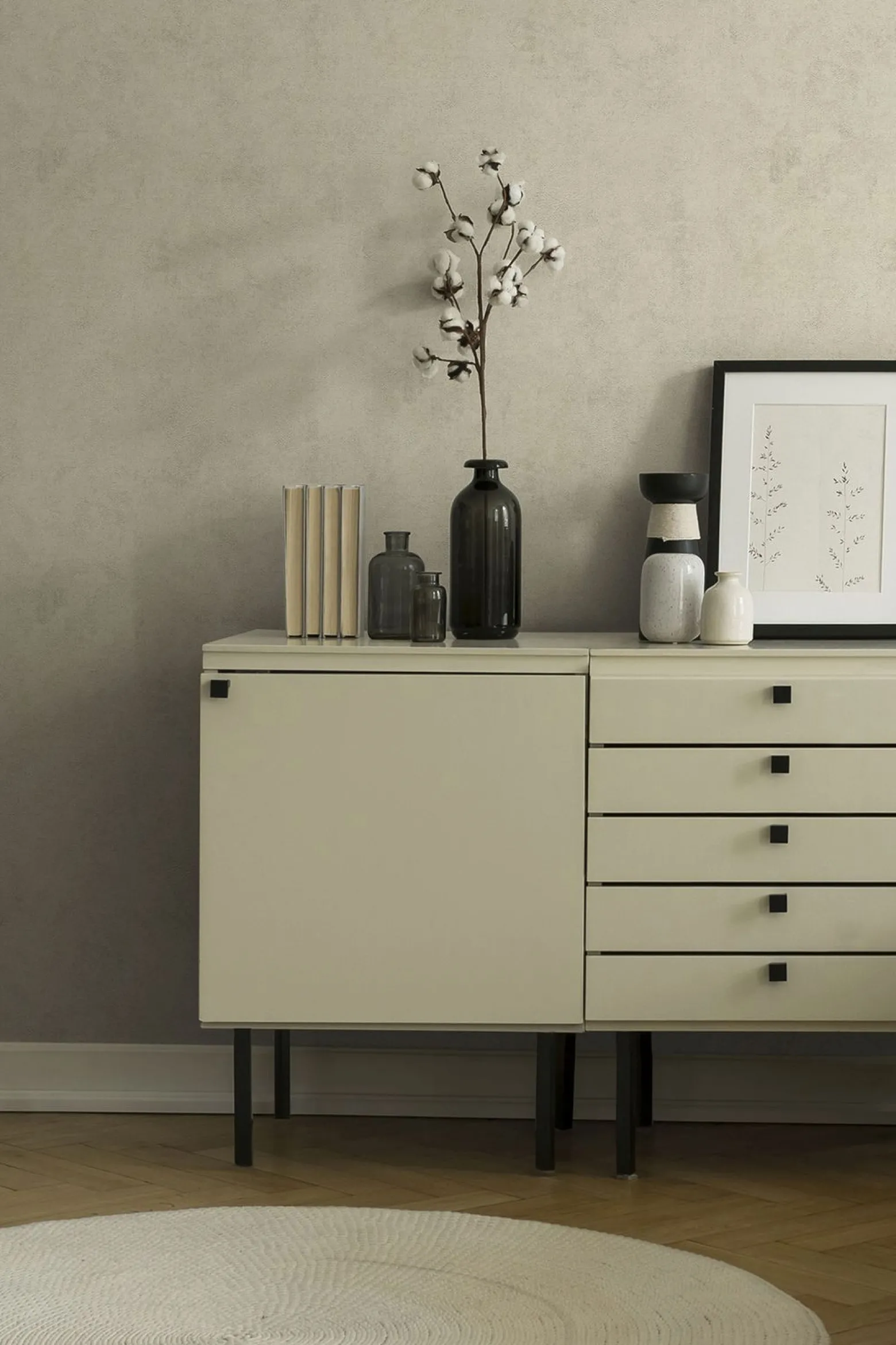 Vliestapete Uni mit Struktur cremebeige Glanz 37425-2