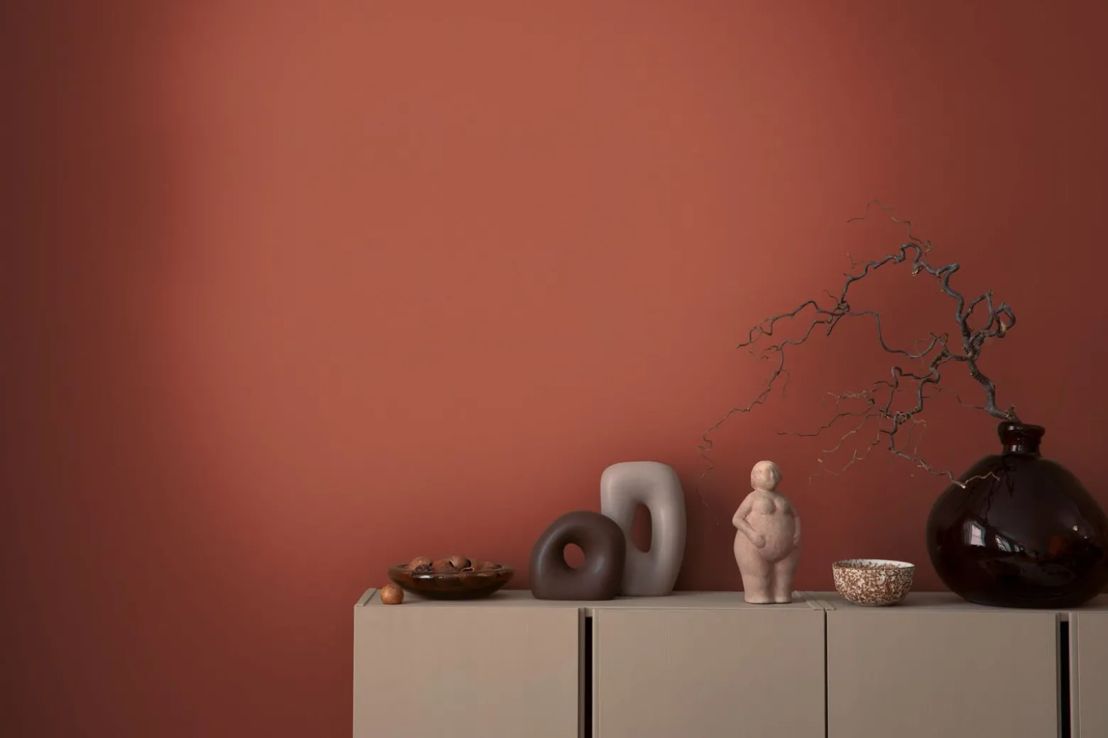 Vliestapete Uni Modern Textiloptik Orange Rot 3957-95