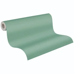 Vliestapete Uni Modern Textiloptik Grün 3958-01