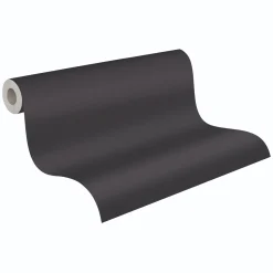 Vliestapete Uni Modern Textiloptik Schwarz 3957-26