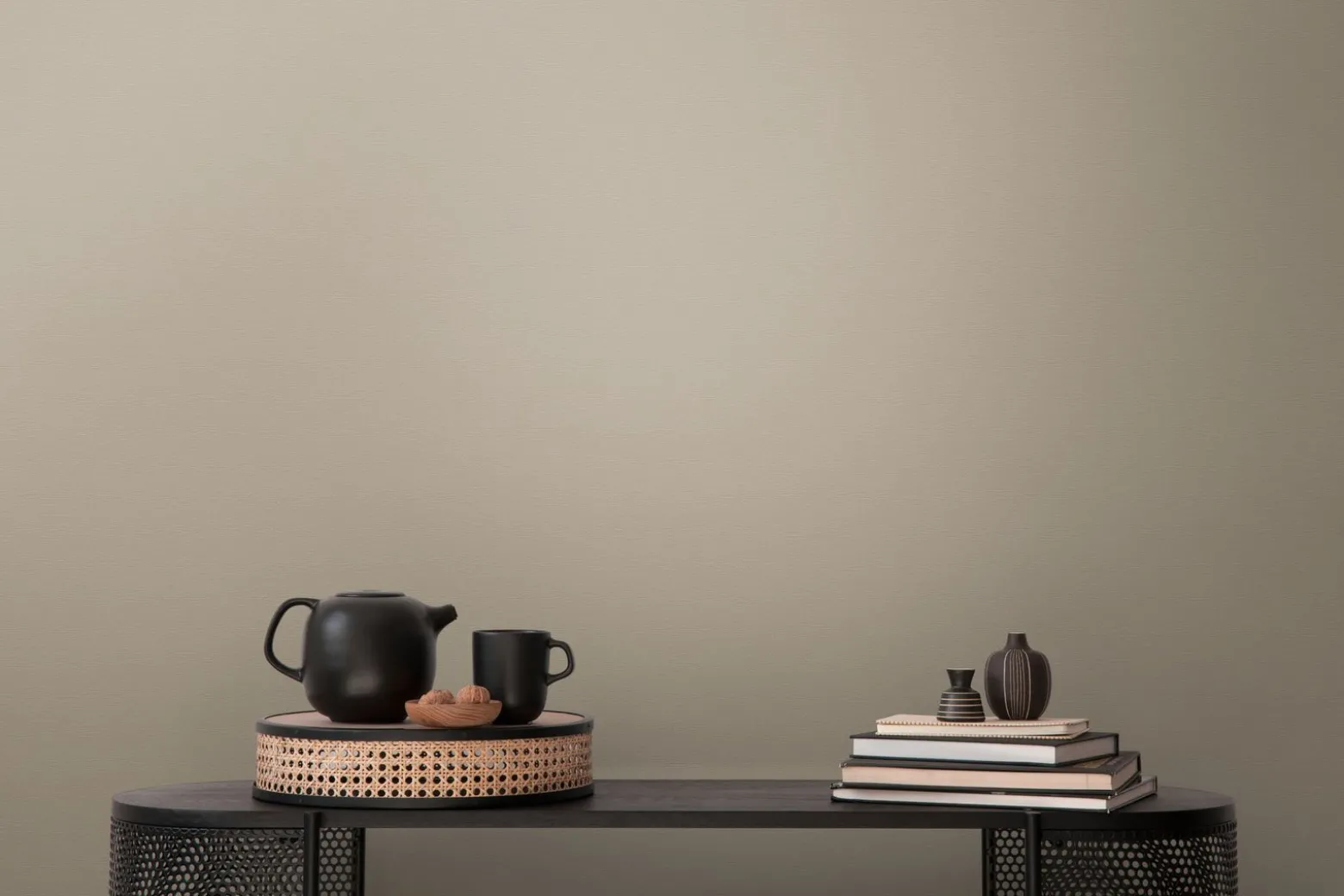 Vliestapete Uni Modern Textiloptik Beige Grau 3957-88