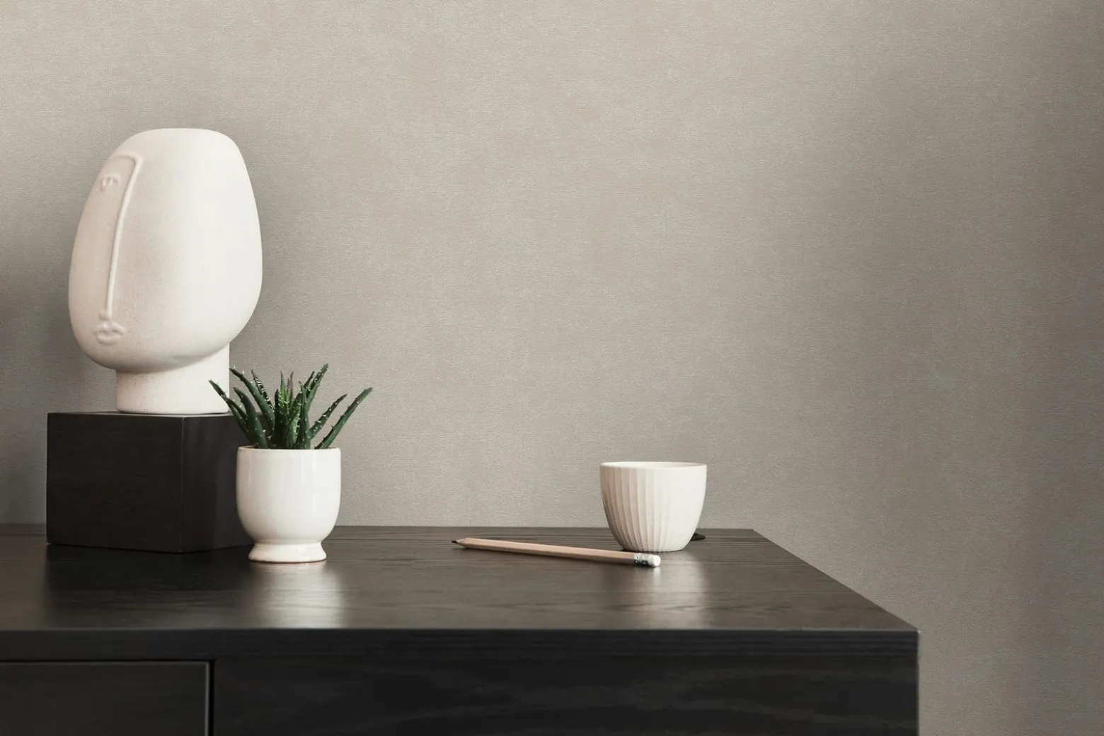Vliestapete Uni Modern Textiloptik Grau Beige 39341-2