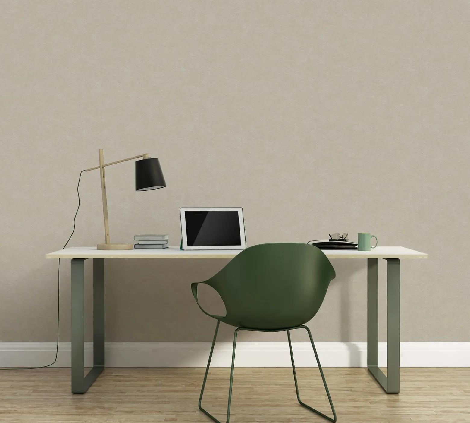 Vliestapete Uni Modern Textiloptik Grau Beige 39341-2