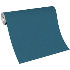 Vliestapete Uni Modern Textil Optik Petrol 10393-44