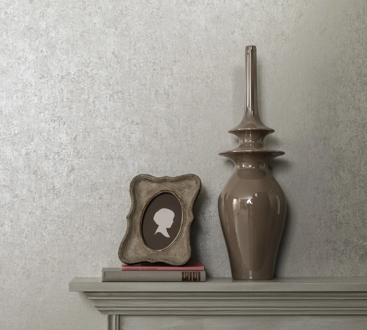 Vliestapete Uni Putz-Design greige beige Metallic 56137