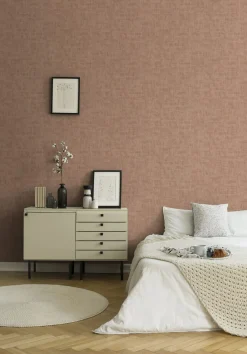 Vliestapete Uni Putz Struktur Rosa Metallic 39504-1
