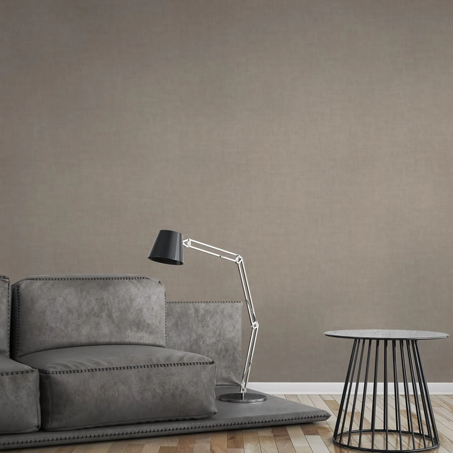 Vliestapete Uni Putz Struktur Grau Beige Metallic 39503-2