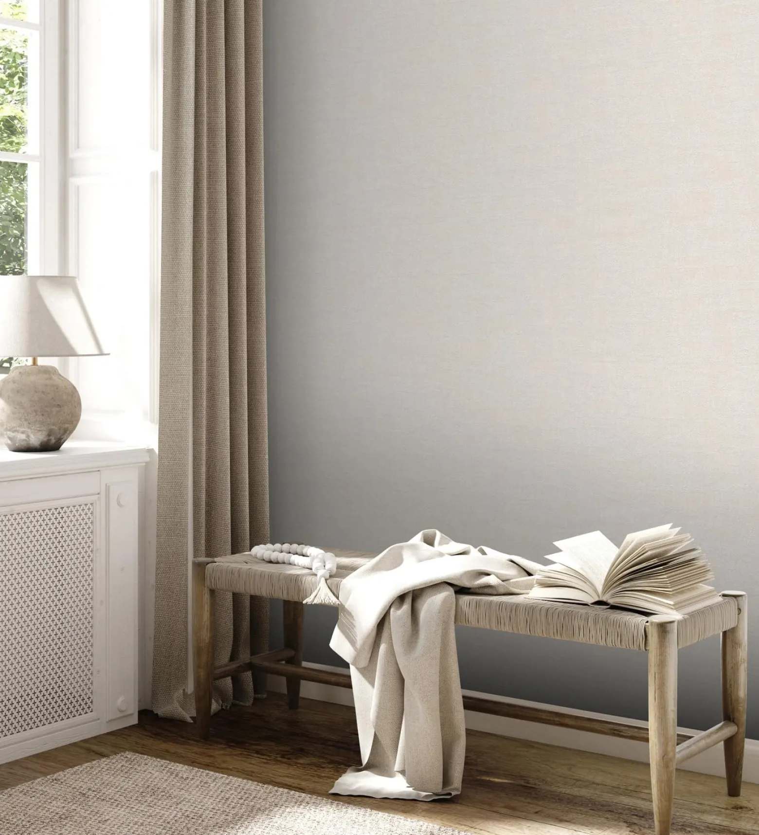 Vliestapete Uni Putz Struktur Creme Beige 39503-8