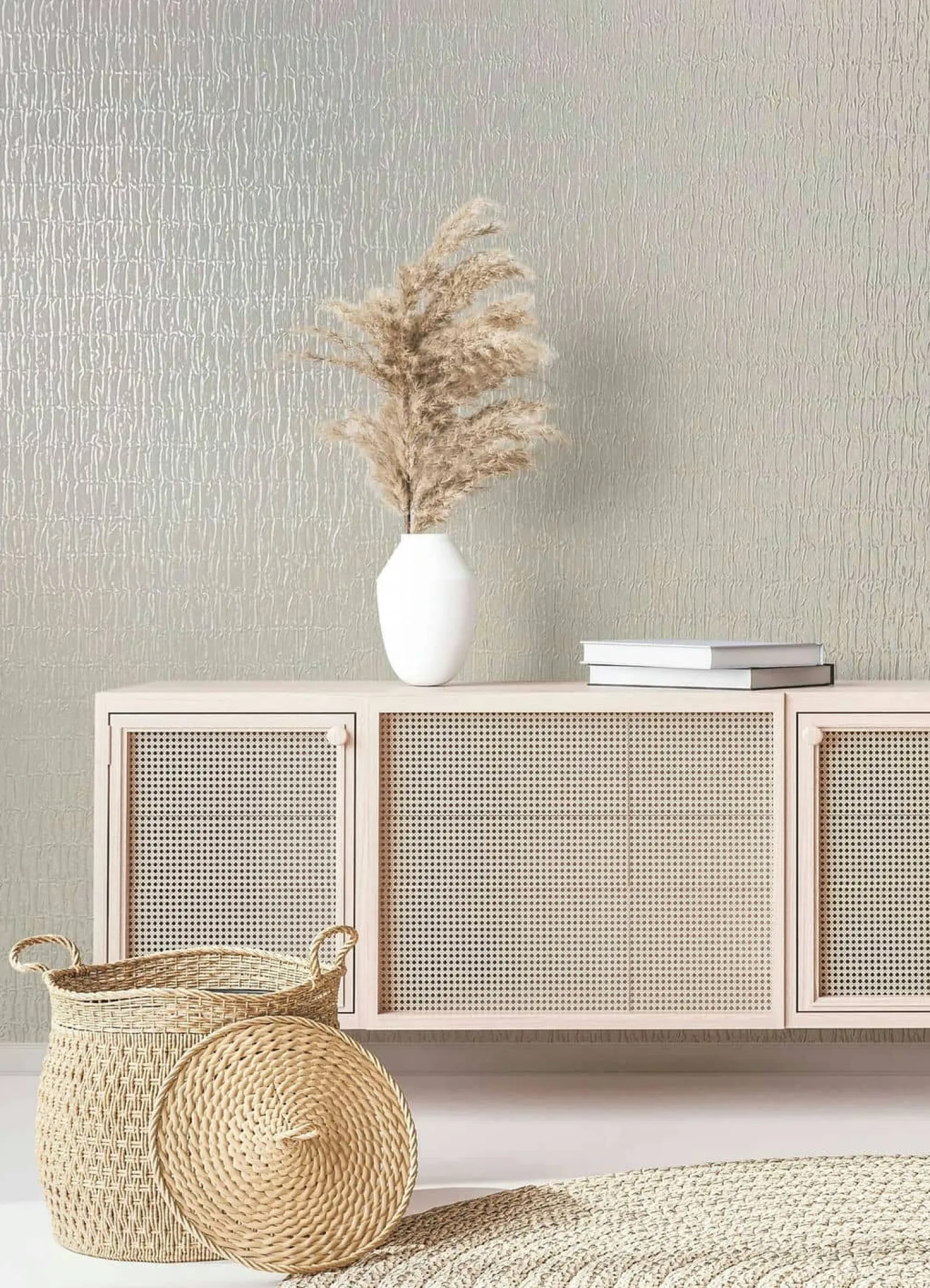 Vliestapete Uni Stoff Optik Beige Metallic 34502